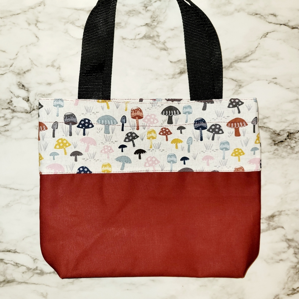 Mushroom Small Reuseable Tote Bag Handmade